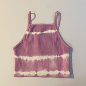 ZARA Purple & White Summer Tie Dye Crop Top